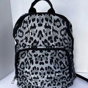 Marc Jacobs Gray Leopard Print Backpack